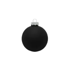 8ct Black Matte Glass Christmas Ball Ornaments 3.25" (80mm)