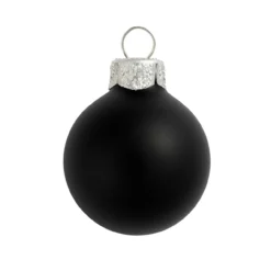 4ct Black Glass Matte Christmas Ball Ornaments 4.75" (120mm)