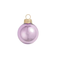2ct Soft Lavender Glass Pearl Christmas Ball Ornaments 6" (150mm)