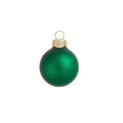 40ct Green Matte Glass Christmas Ball Ornaments 1.5" (40mm)