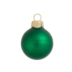 40ct Green Matte Glass Christmas Ball Ornaments 1.25" (30mm)