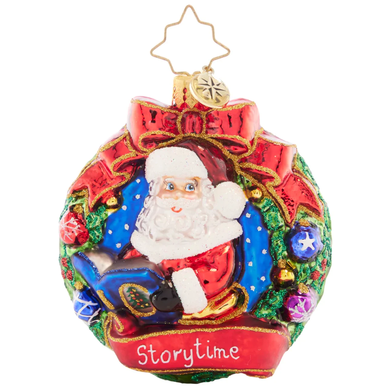 Christopher Radko Santa's Story Time Gem Glass Christmas Ornament 1021438 1 Christopher Radko Santa's Story Time Gem Glass Christmas Ornament 1021438