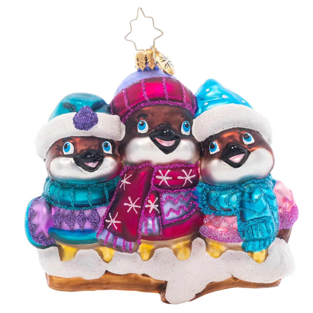 Christopher Radko Bundle Up Birdies Glass Christmas Ornament 1021442 1 Christopher Radko Bundle Up Birdies Glass Christmas Ornament 1021442