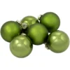 6ct Kiwi Green 2-Finish Glass Christmas Ball Ornaments 3.25" (80mm)