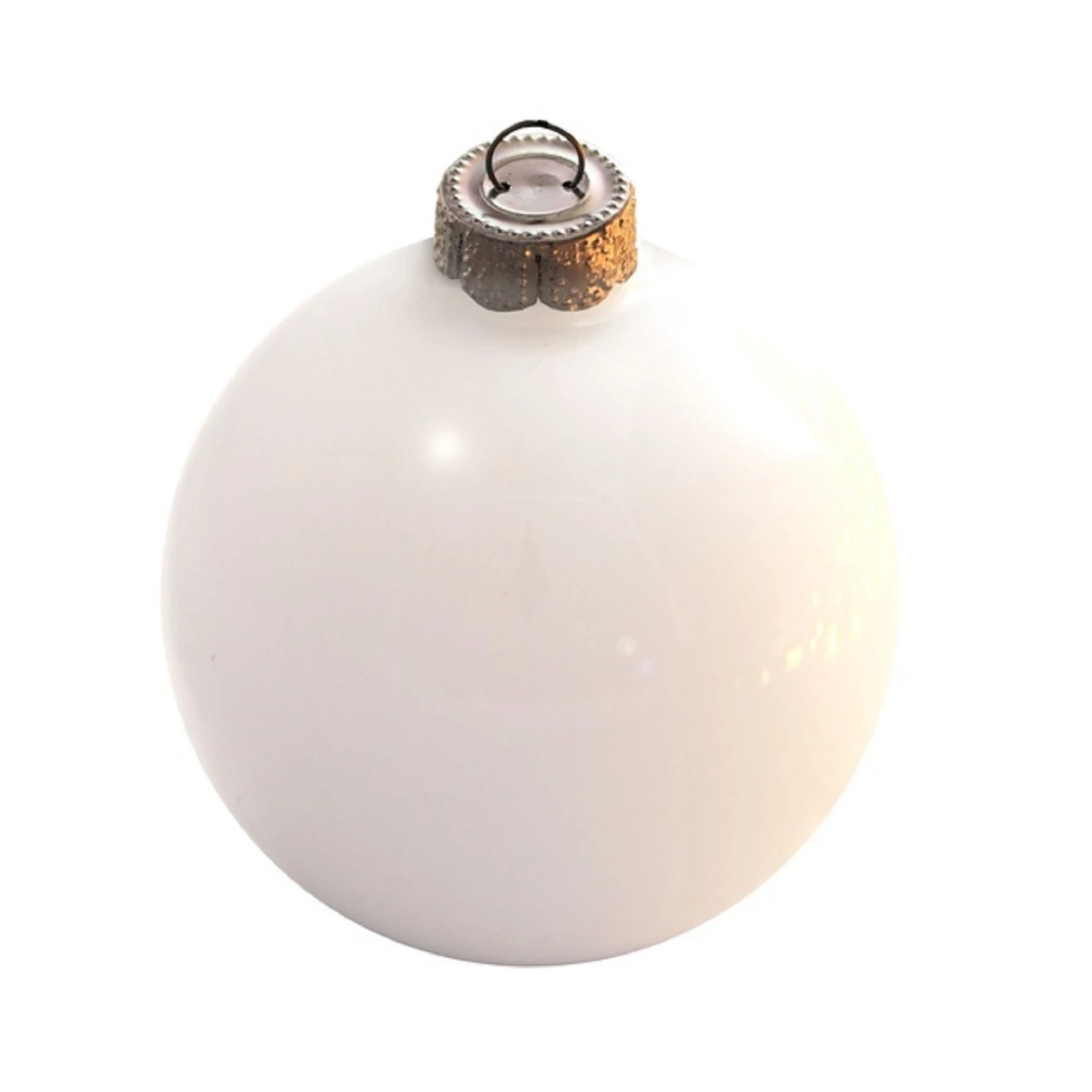 40ct White And Silver Shiny Glass Christmas Ball Ornaments 1.25" (30mm) 1 40ct White And Silver Shiny Glass Christmas Ball Ornaments 1.25" (30mm)