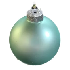6ct Sea Foam Blue Glass Christmas Ball Ornaments 4" (100mm)