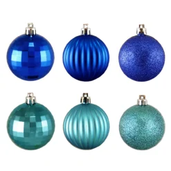 100ct Peacock Blue Shatterproof 3-Finish Christmas Ball Ornaments 2.5" (60mm)