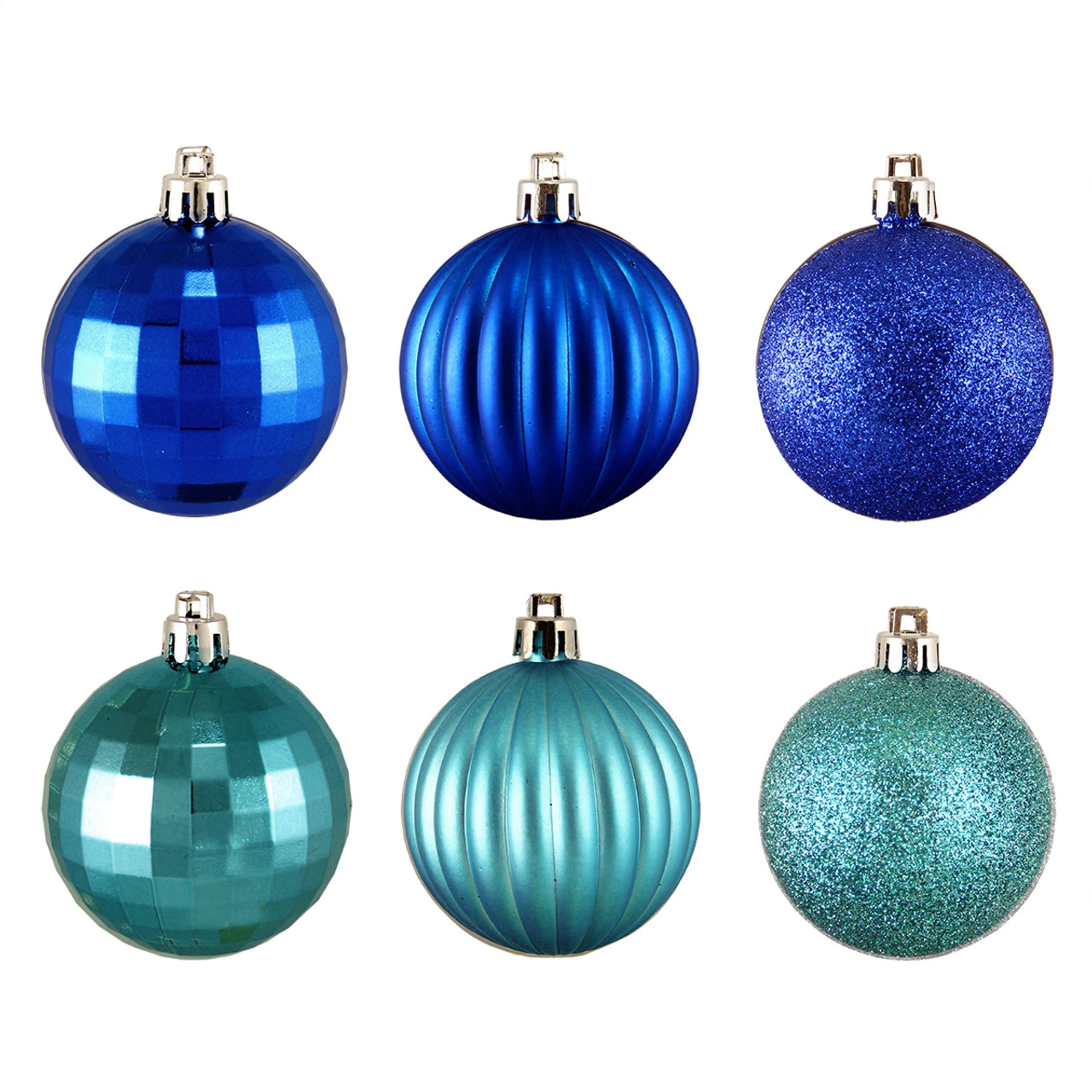 100ct Peacock Blue Shatterproof 3-Finish Christmas Ball Ornaments 2.5" (60mm) 1 100ct Peacock Blue Shatterproof 3-Finish Christmas Ball Ornaments 2.5" (60mm)