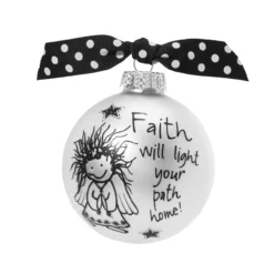 "Faith Will Light Your Path" Marci Glass Christmas Ball Ornament 2.75" (70mm)