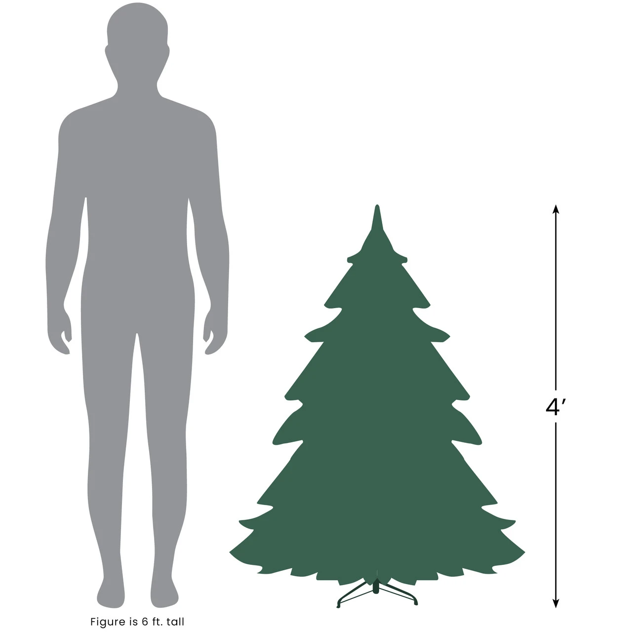 4' Pre-Lit Full Canadian Pine Artificial Christmas Tree, Multicolor Lights 3 4' Pre-Lit Full Canadian Pine Artificial Christmas Tree, Multicolor Lights - Image 3