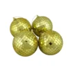 4ct Gold Mirrored Shiny Glass Christmas Ball Ornaments 4" (100mm)