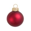 40ct Red Xmas Matte Glass Christmas Ball Ornaments 1.25" (30mm)