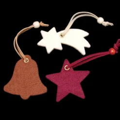 Club Pack Of 42 Star, Bell, And Shooting Star Assorted Colors Felt Ornaments