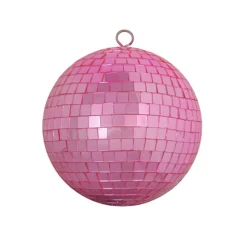 Bubblegum Pink Mirrored Glass Disco Ball Christmas Ornament 8" (200mm)