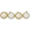 4ct Champagne Gold 2-Finish Glass Christmas Ball Ornaments 4" (100mm)