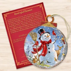 Set Of 2 Snowman And Friends In The Forest Wooden Christmas Ornaments 5.5" -Christmas Trees Shop 8021023 1624 3 04966.1667548833