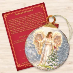 Set Of 2 Angel And Cardinal In A Woodland Wooden Christmas Ornaments 5.5" -Christmas Trees Shop 8021046 1565 3 52524.1667548835