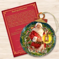Set Of 2 Enchanted Christmas Santa Claus Wooden Ornaments 5.5" -Christmas Trees Shop 8021051 1003 3 27580.1667548841