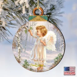 Set Of 2 Angel And Bird In A Woodland Christmas Ornaments 5.5" -Christmas Trees Shop 8021117 1427 4 76537.1667548843