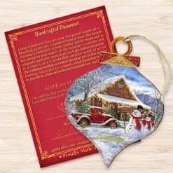 Set Of 2 Christmas Country Store Wooden Ornaments 5.5" -Christmas Trees Shop 8031022 1607 3 00244.1667548817