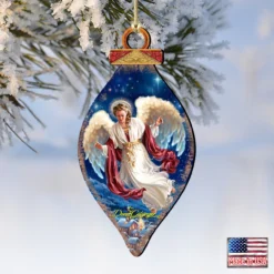 Set Of 2 LovelyAngel Wooden Christmas Ornaments 5.5" 7 Set Of 2 LovelyAngel Wooden Christmas Ornaments 5.5" -Christmas Trees Shop 8041118 1208 4 90940.1667548790