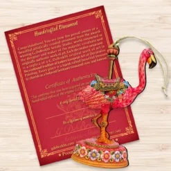 Set Of 2 Carousel Flamingo WoodenChristmas Ornaments 5.5" -Christmas Trees Shop 8114035 3 57053.1667549771