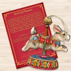 Set Of 2 Bunny Carousel Wooden Easter And Christmas Ornaments 5.5" 6 Set Of 2 Bunny Carousel Wooden Easter And Christmas Ornaments 5.5" -Christmas Trees Shop 8114042 3 56139.1667549778