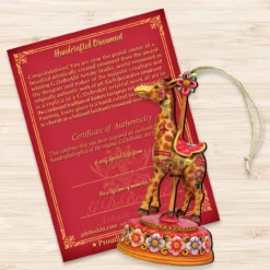 Set Of 2 Floral Giraffe Carousel Wooden Christmas Ornaments 5.5" -Christmas Trees Shop 8114048 3 24515.1667549786