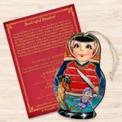 Set Of 2 Matreshka Doll Nutcracker Soldier Wooden Christmas Ornaments 5.5" -Christmas Trees Shop 8115151 3 75803.1667549826