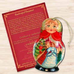 Set Of 2 Matreshka Doll And A Nutcracker Wooden Christmas Ornaments 5.5" -Christmas Trees Shop 8115942 3 32943.1667549840