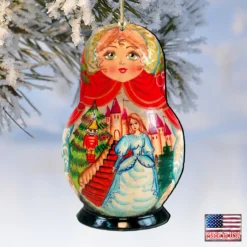 Set Of 2 Matreshka Doll And A Nutcracker Wooden Christmas Ornaments 5.5" -Christmas Trees Shop 8115942 4 23355.1667549841