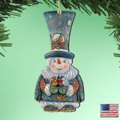 Set Of 2 Snowman Old World Christmas Wooden Ornaments 5.5" -Christmas Trees Shop 8116420 2 24283.1667529016