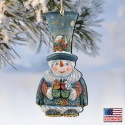 Set Of 2 Snowman Old World Christmas Wooden Ornaments 5.5" -Christmas Trees Shop 8116420 4 89844.1667529017