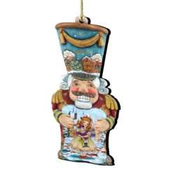 Set Of 2 Christmas Nutcracker Wooden Ornaments 5.5"