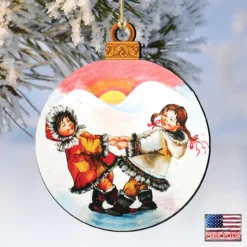Set Of 2 Cool Friendship Wooden Christmas Ornaments 5.5"by G.DeBrekht -Christmas Trees Shop 8117420 4 09157.1667549859