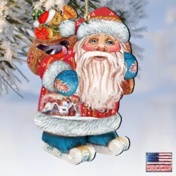 Set Of 2 Santa Claus Is Coming To Town Wooden Christmas Ornaments 5.5" 7 Set Of 2 Santa Claus Is Coming To Town Wooden Christmas Ornaments 5.5" -Christmas Trees Shop 8117663 4 64764.1667549868