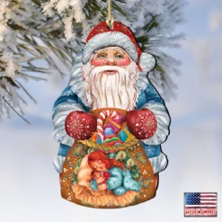 Set Of 2 Santa Claus Gifts Bag With A Loving Mother Wooden Christmas Ornaments 5.5" 7 Set Of 2 Santa Claus Gifts Bag With A Loving Mother Wooden Christmas Ornaments 5.5" -Christmas Trees Shop 8117901 4 97469.1667549881