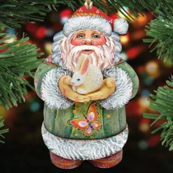 Set Of 2 Santa Adorable Bunny Wooden Christmas Ornaments 5.5" 7 Set Of 2 Santa Adorable Bunny Wooden Christmas Ornaments 5.5" -Christmas Trees Shop 8118085 4 07350.1667549886