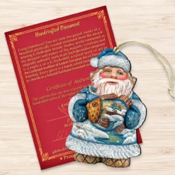 Set Of 2 Santa Claus Goldfish Wooden Christmas Ornaments 5.5" -Christmas Trees Shop 8118201 3 14377.1667549891