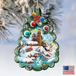 Set Of 2 Lighthouse Christmas Tree Wooden Ornaments 5.5" 7 Set Of 2 Lighthouse Christmas Tree Wooden Ornaments 5.5" -Christmas Trees Shop 8119185 4 06775.1667549910