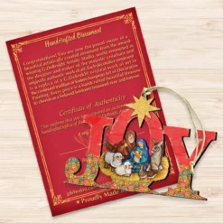 Set Of 2 Nativity Scenery "Joy" Wooden Christmas Ornaments 5.5" -Christmas Trees Shop 8121454 3 93689.1667549917