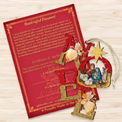 Set Of 2 Magnificent Nativity "Noel" Wooden Christmas Ornaments 5.5" -Christmas Trees Shop 8121458 3 40078.1667549920