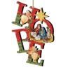 Set Of 2 Magnificent Nativity "Hope" Wooden Christmas Ornaments 5.5"