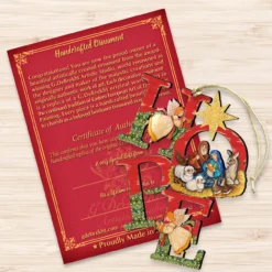 Set Of 2 Magnificent Nativity "Hope" Wooden Christmas Ornaments 5.5" 6 Set Of 2 Magnificent Nativity "Hope" Wooden Christmas Ornaments 5.5" -Christmas Trees Shop 8121461 3 94289.1667549919