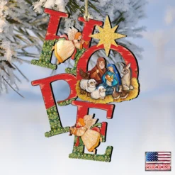 Set Of 2 Magnificent Nativity "Hope" Wooden Christmas Ornaments 5.5" 7 Set Of 2 Magnificent Nativity "Hope" Wooden Christmas Ornaments 5.5" -Christmas Trees Shop 8121461 4 04418.1667549920