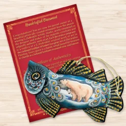 Set Of 2 Frosty Fish With Polar Bears Wooden Christmas Ornaments 5.5" 6 Set Of 2 Frosty Fish With Polar Bears Wooden Christmas Ornaments 5.5" -Christmas Trees Shop 8126141 3 55172.1667549665