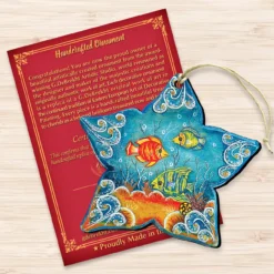 Set Of 2 Sea Star Seaside Wooden Christmas Ornaments 5.5" -Christmas Trees Shop 8126151 3 26641.1667549667