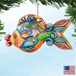 Set Of 2 Coastal Paradise Fish Wooden Christmas Ornaments 5.5" -Christmas Trees Shop 8126161 4 72397.1667549673
