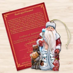 Set Of 2 Santa Honey Bear Wooden Christmas Ornaments 5.5" -Christmas Trees Shop 8128811 3 06374.1667549613