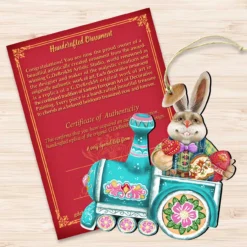 Set Of 2 Easter Bunny Train Ride In A Village Wooden Christmas Ornaments 5.5" -Christmas Trees Shop 8129211 2 3 19764.1667549615